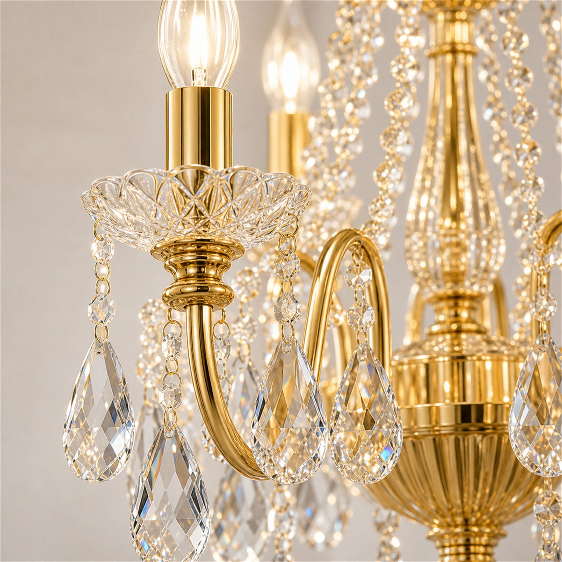 Candelabru Cristal PALERMO Regalis, 12x E14, Diametru 80cm, Auriu