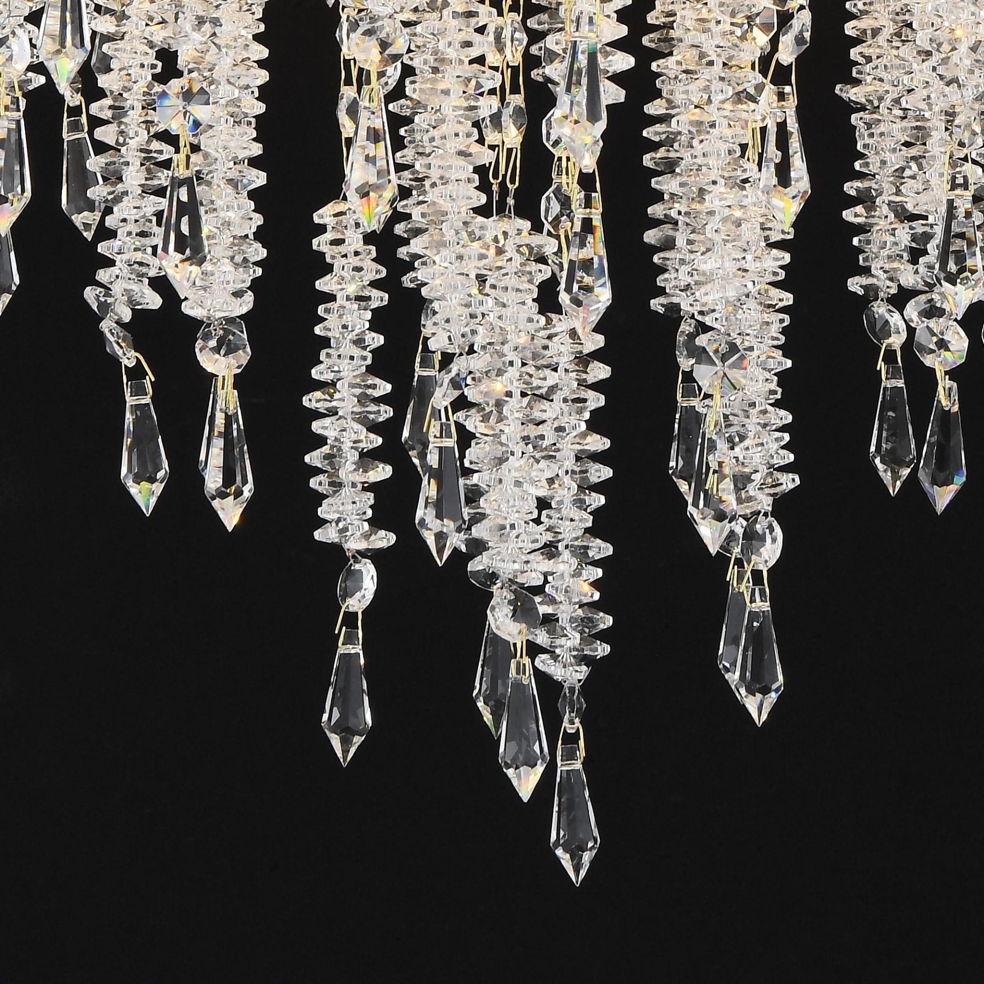 Candelabru Cristal STROZZI Eleganza 5xE14, Diametru 50cm, Auriu