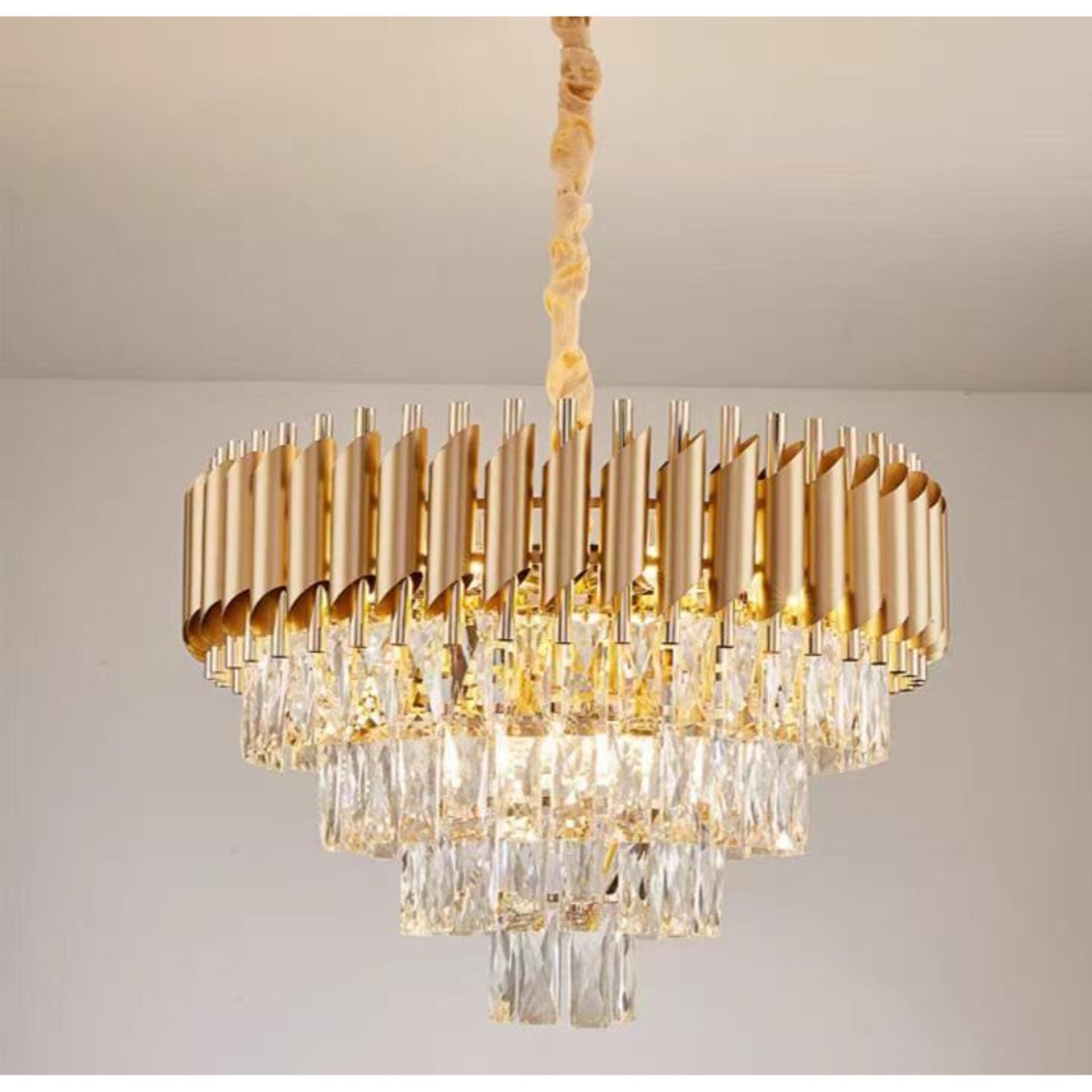 Candelabru Cristal VERSAILLES Magno 8x E14, Diametru 60cm, Auriu, Inaltime Reglabila