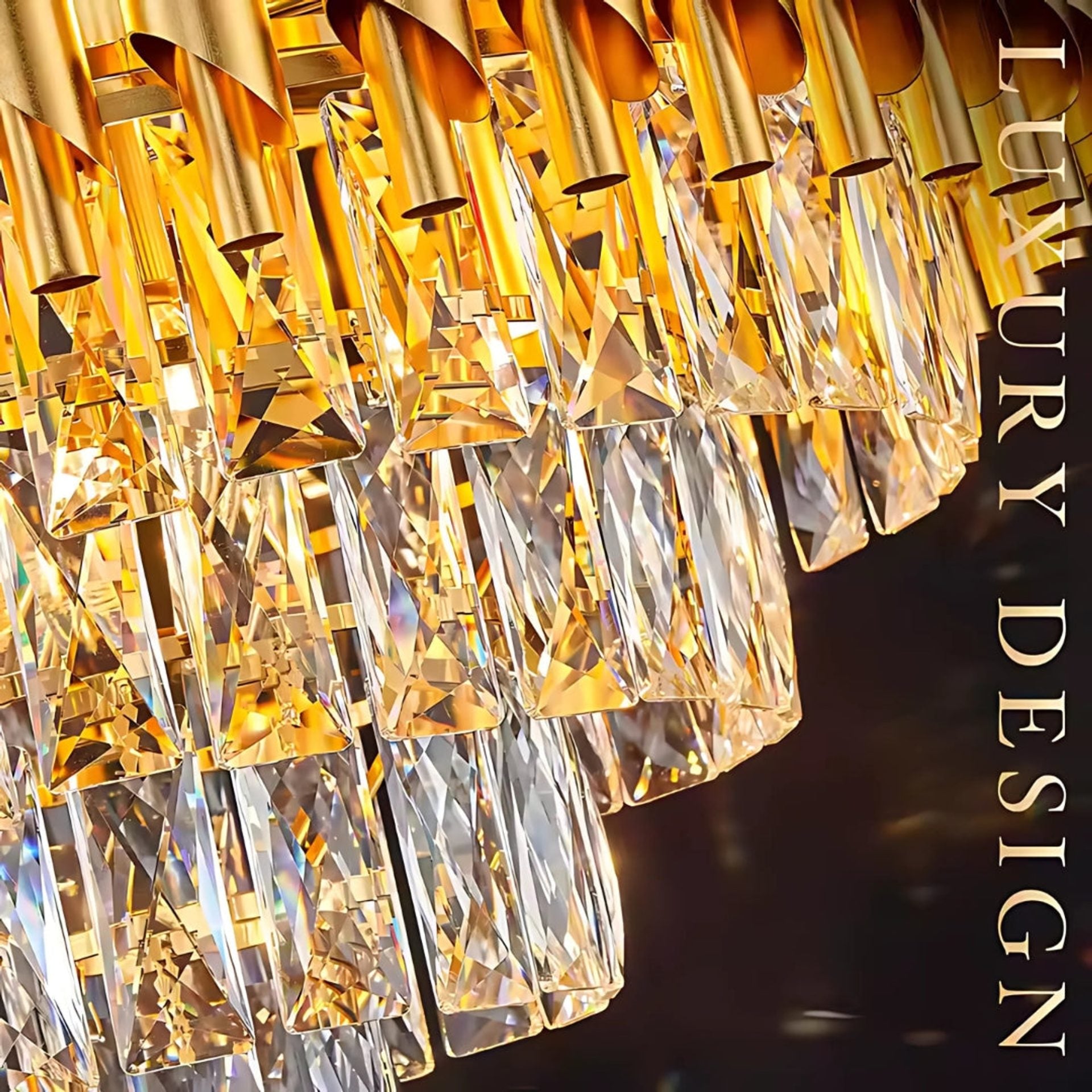 Candelabru Cristal VERSAILLES Magno 8x E14, Diametru 60cm, Auriu, Inaltime Reglabila