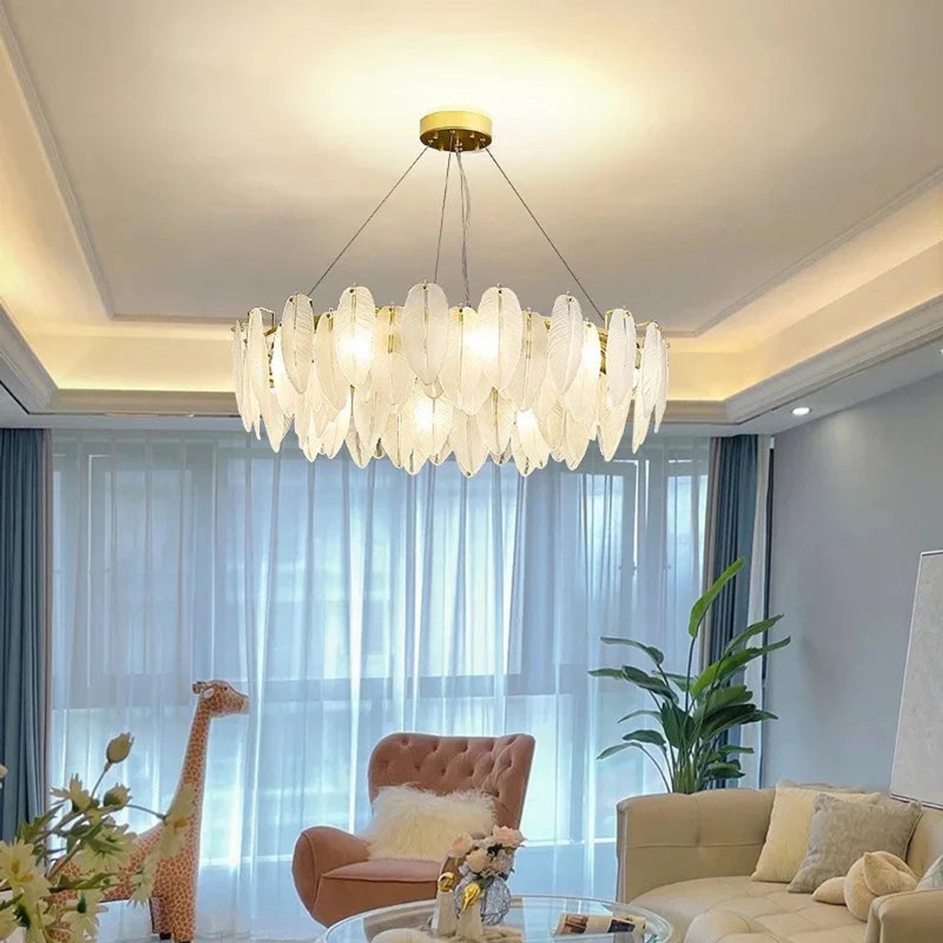 Candelabru Cristal VICOMTE Pepito, 5x E14, Diametru 42cm, Auriu, Inaltime Reglabila