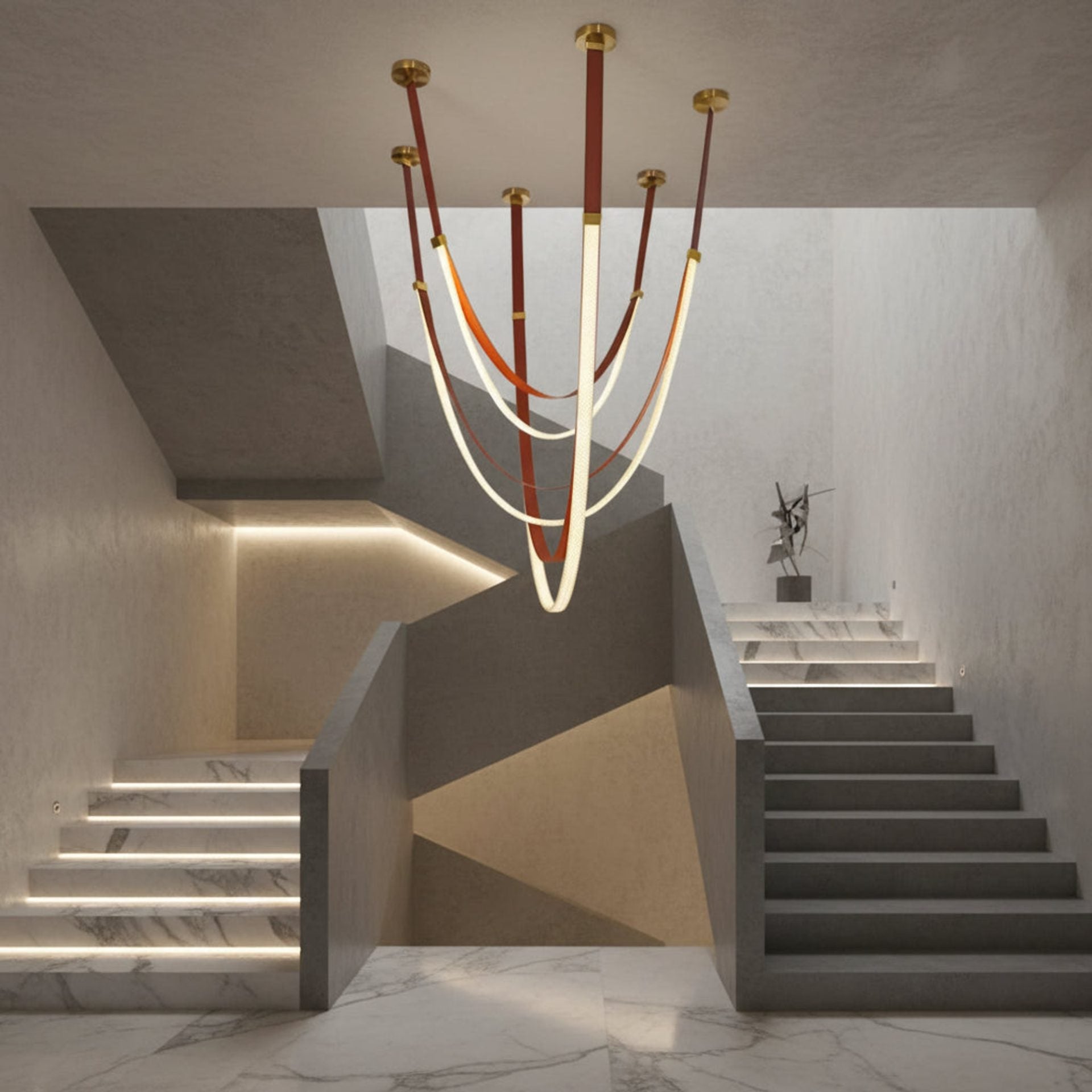 Candelabru Modern, LED, ARIA Largo, 34W, lumina Calda, Maro