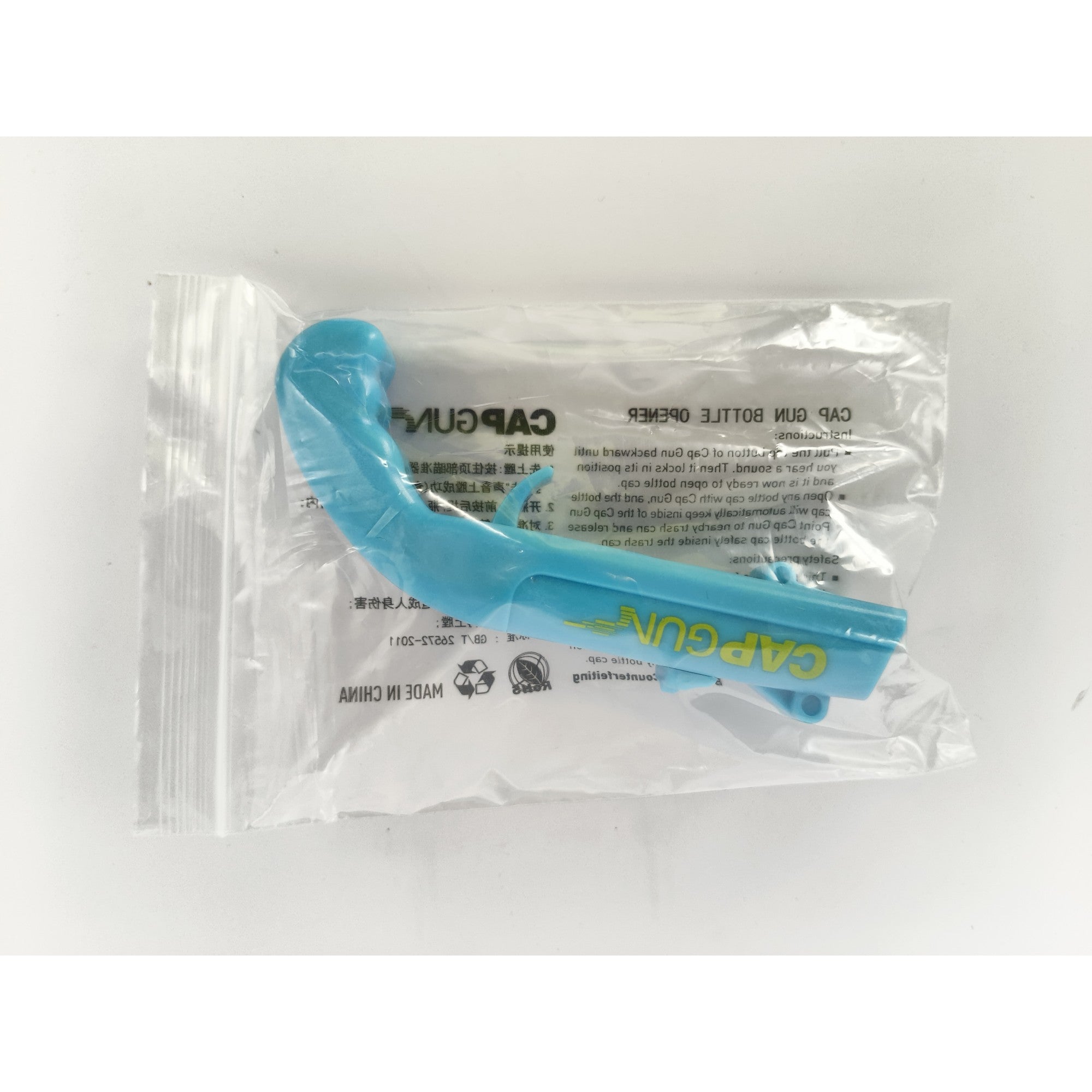 Deschizator de sticle, Model Pistol, Plastic, ABS, pentru Dopuri Metalice, 13 x 6 x 3.7 cm, Albastru