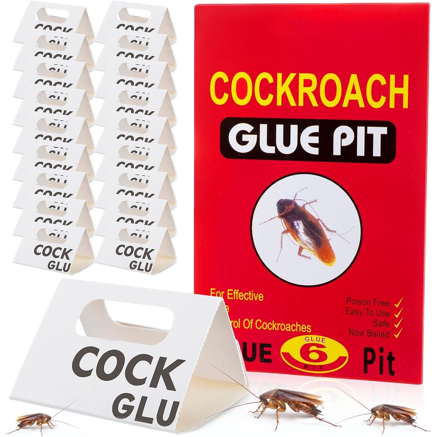 Capcana Adeziva pentru Gandaci, Flippy, Non-Toxic, cu Atractant, pentru Interior, Rosu