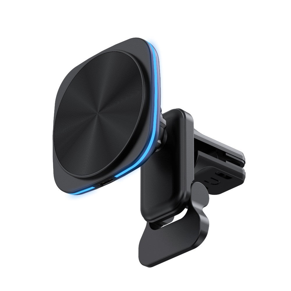 Incarcator Wireless Auto pentru Telefon, Statie de Incarcare Magnetica Auto pentru Masina, 15W, 7 x 7 x 6.3 cm, Compatibil cu iOS/Android, Negru