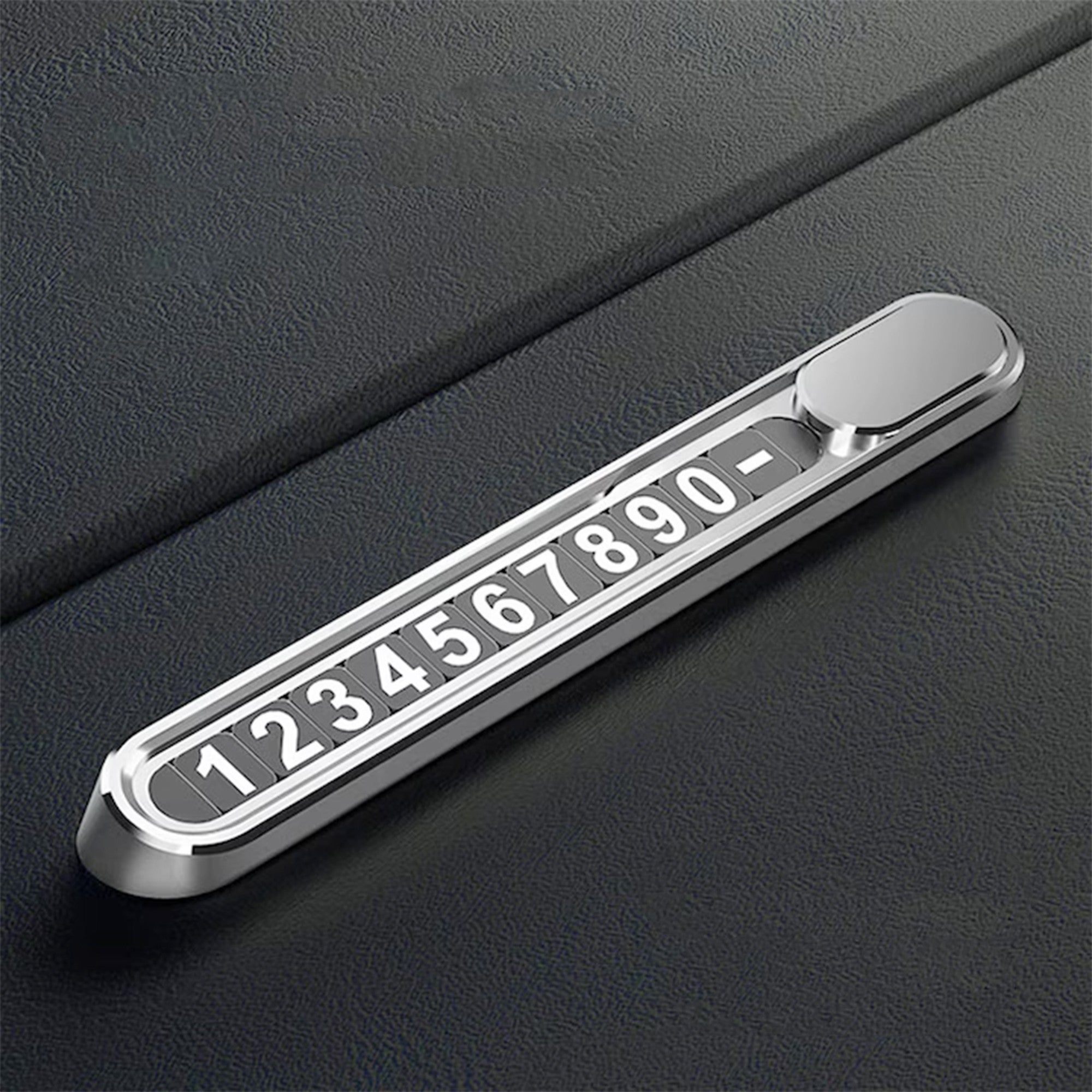 Suport Auto Numar Telefon Parbriz, Aliaj de Aluminiu, Lipire cu Banda Dubla Adeziva, 13,8 cm, Argintiu