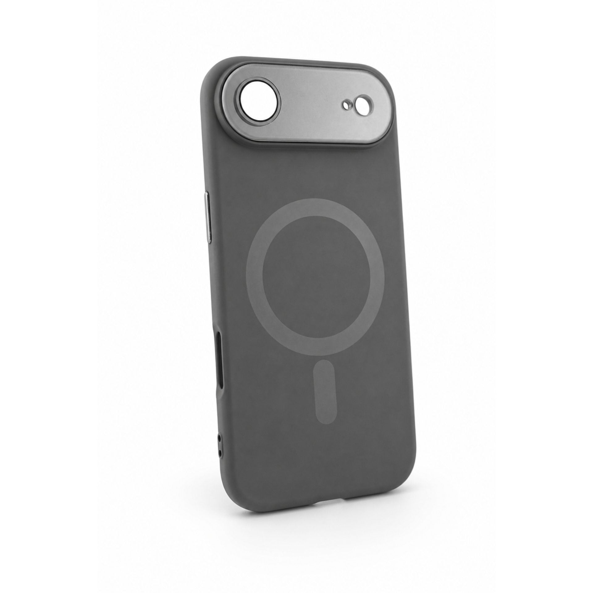 Carcasa Liquid Silicone, Compatibila iPhone 17 Air, Magnetica, Protectie TPU Camera, Gri Titanium