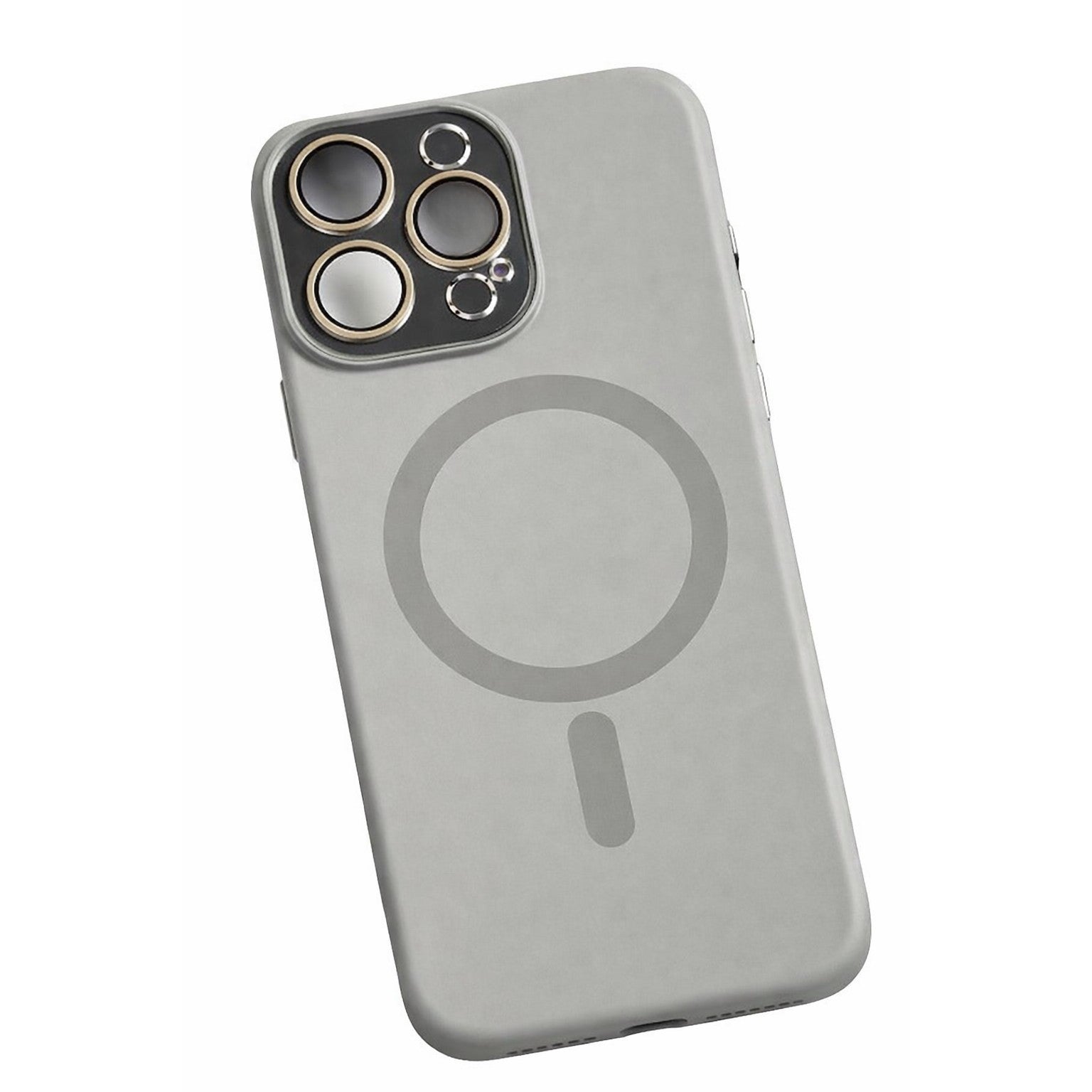 Carcasa Liquid Silicone, Compatibila iPhone 17, Magnetica, Protectie TPU Camera, Gri Titanium