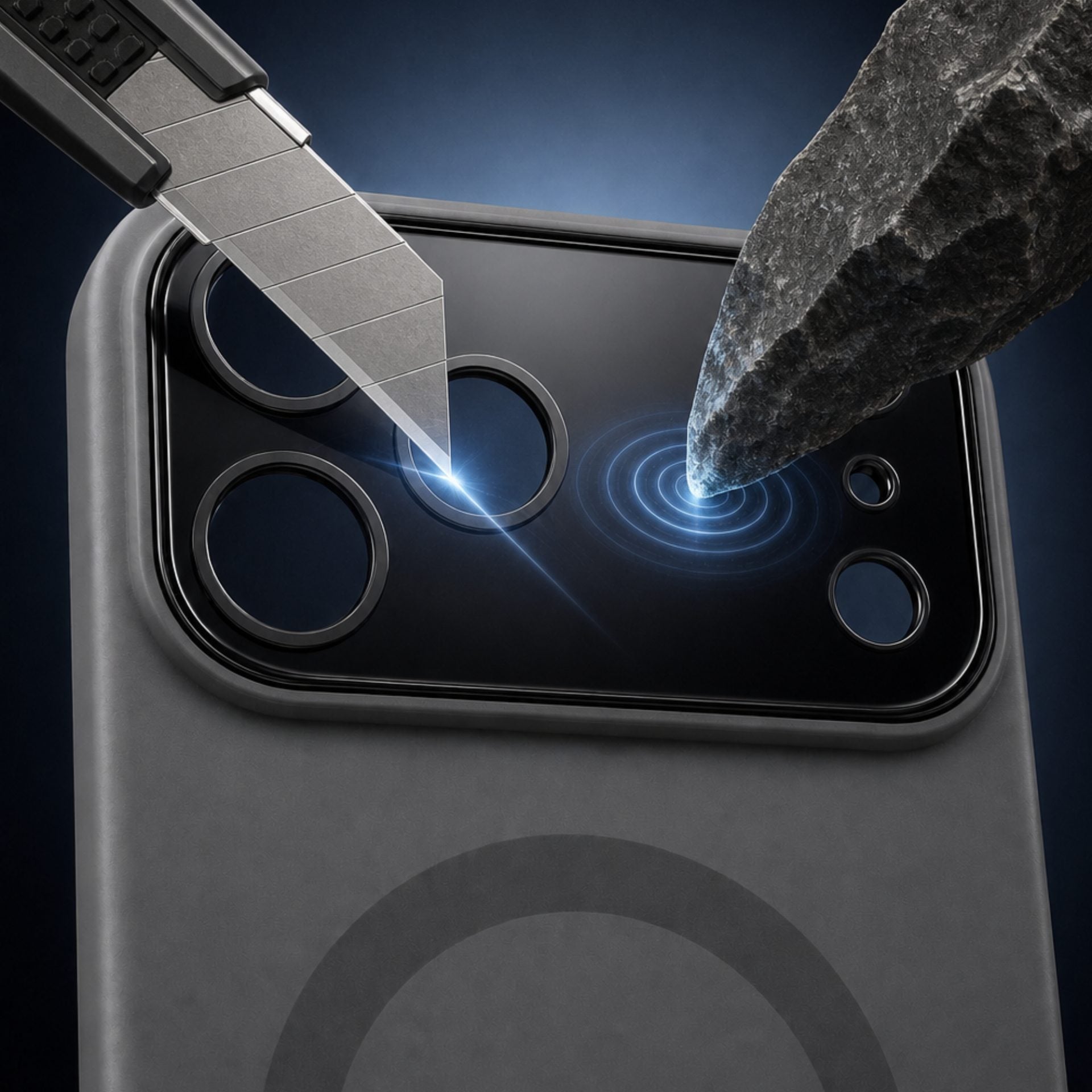 Carcasa Liquid Silicone, Compatibila iPhone 17 Pro, Magnetica, Protectie TPU Camera, Gri Titanium