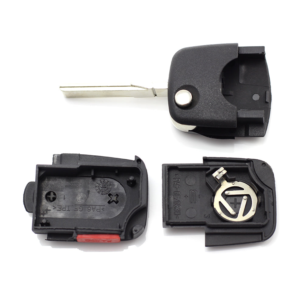 Audi - carcasa cheie tip briceag cu 2+1 butoane (1 buton de panica) si baterie 1616 - CARGUARD