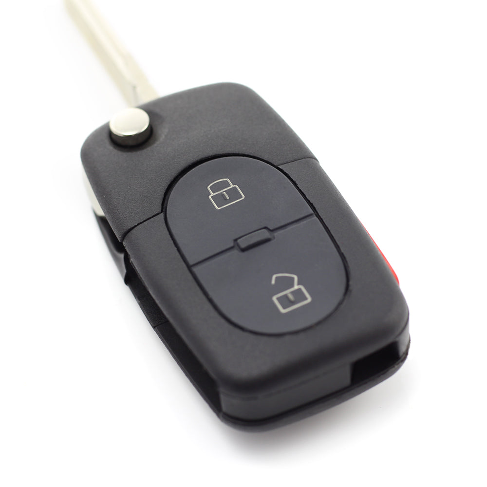 Audi - carcasa cheie tip briceag cu 2+1 butoane (1 buton de panica) si baterie 1616 - CARGUARD