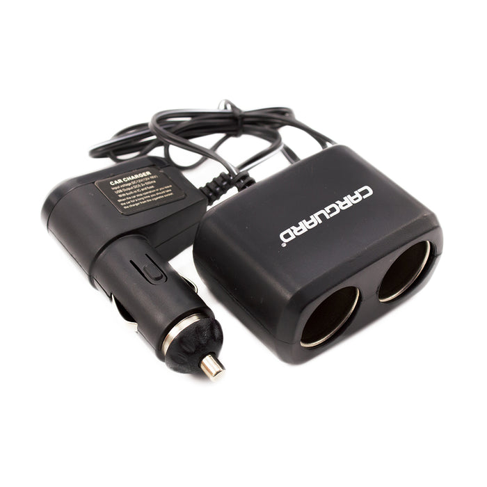Priza dublă pentru încărcător auto, cu cablu + USB 1 A CarGuard USC001