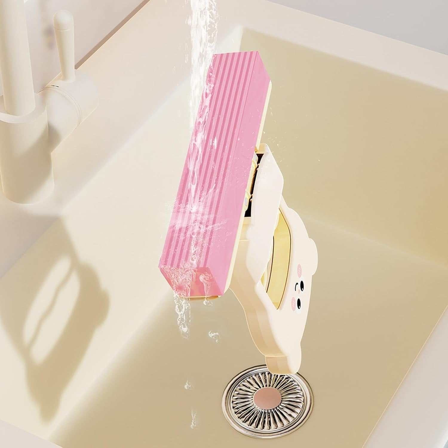 Mini Mop, de Mana, Pliabil, Model Ursulet, din Plastic, 9 x 15 x 15 cm, Roz