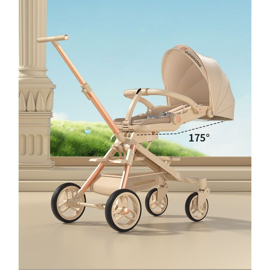 Carucior Sport Flippy 3in1, 6-36 Luni, Pliabil, Tavita pentru Masa, Pat de Dormit, Centura de Siguranta, Roti 360 Grade, Reversibil, Parasolar, Maner Reglabil, 64 x 35 x 100 cm, Alb