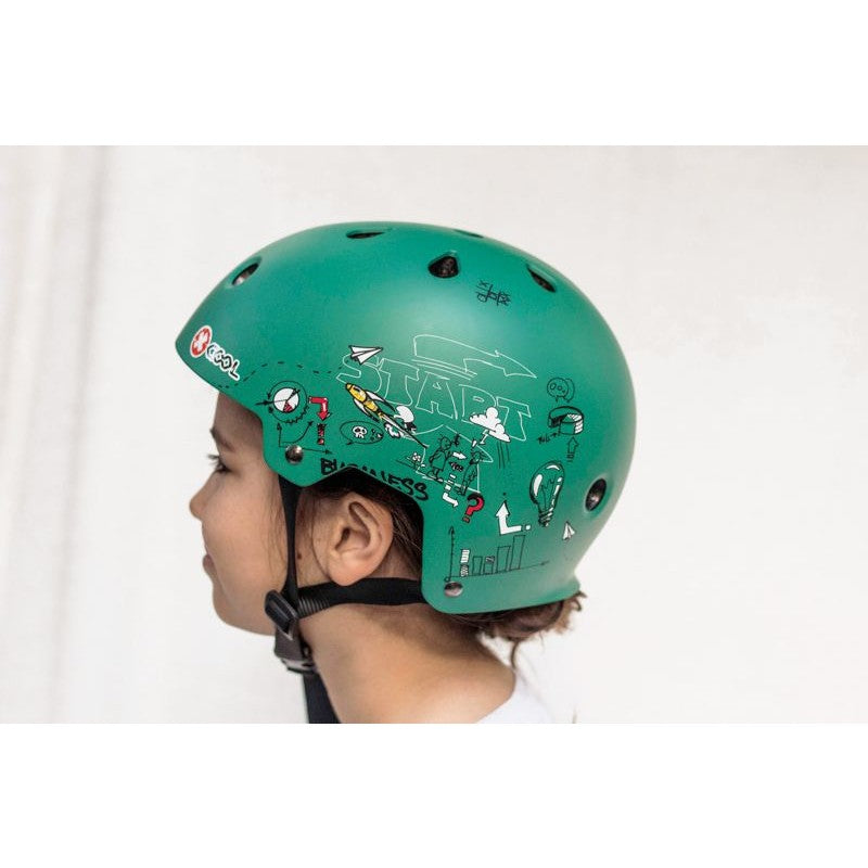 Casca de Protectie pentru Copii, Marime M, 52-57cm, din ABS, Unisex, Verde