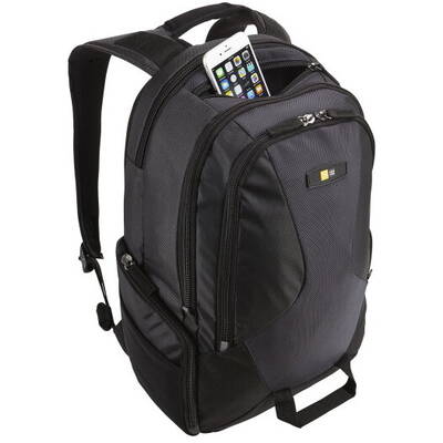 RUCSAC CASE LOGIC, pt. notebook de max. 14 inch, 2 compartimente, buzunar frontal x 2 | buzunar lateral x 2 | buzunar dorsal, waterproof, poliester, negru, 3205287 "RBP414 BLACK"