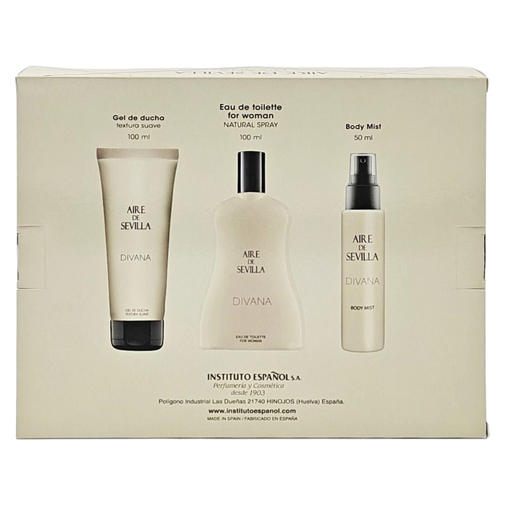 Caseta Cadou, Aire de Sevilla, Gel de Dus 100 ml, EDT 100 ml, Bm50 ml Divana