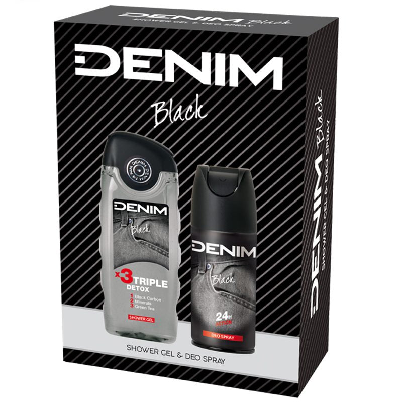 Caseta Cadou, Denim, Gel de Dus 250, Deo150 Black