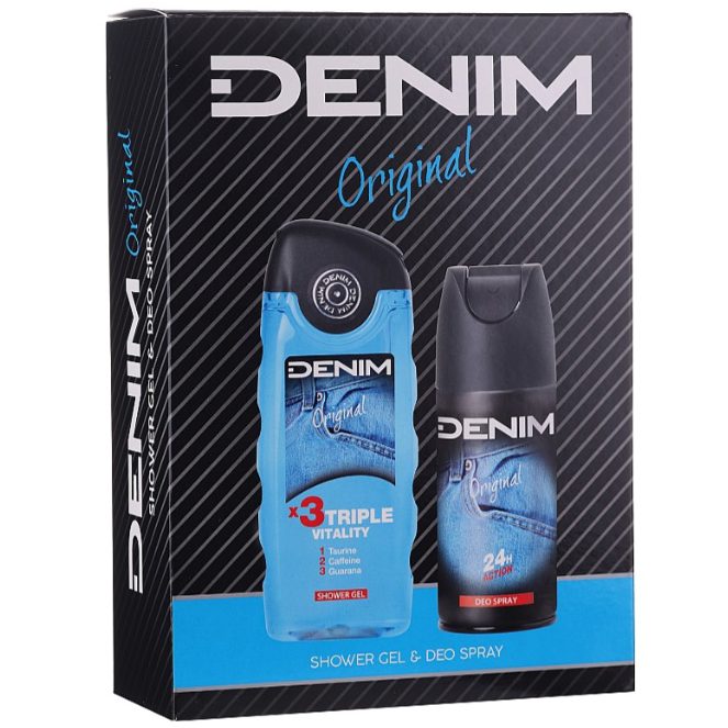 Caseta Cadou, Denim, Gel de Dus 250, Deo150 Original