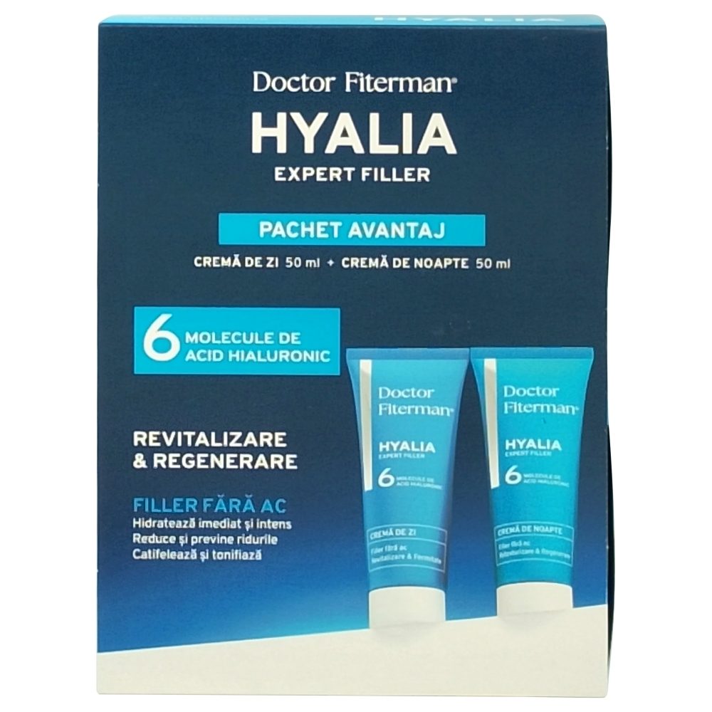Caseta Cadou, Doctor Fiterman, Crema de Zi 50 ml, Crema de Noapte 50 ml Hyalia