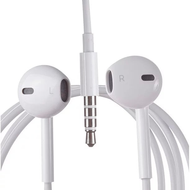 Casti Audio In-Ear, cu Microfon si cu Port Jack 3.5 mm, 1m, telecomanda pentru apeluri/volum. WUW-R31 Alb