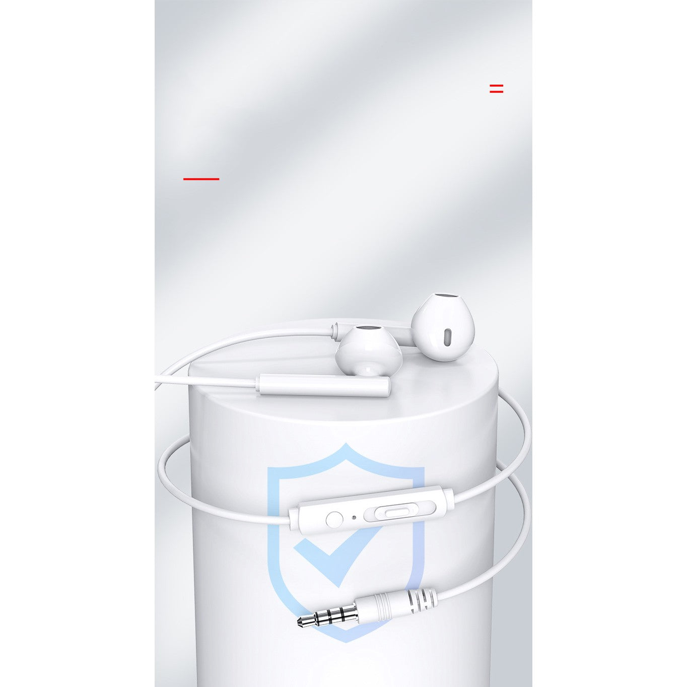 Casti Audio Stereo In-Ear, cu Microfon si cu Port Jack 3,5 mm, 1m,telecomanda pentru apeluri/volum,  Flippy Rock ES05 Blister, Alb