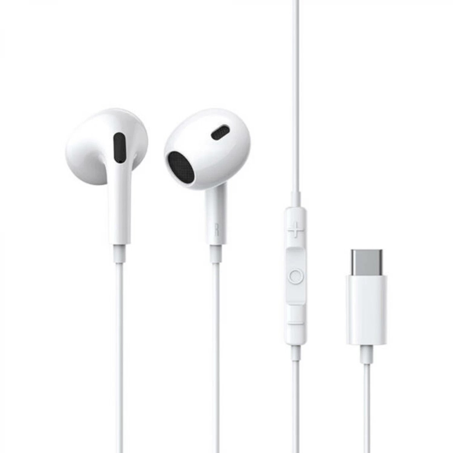 CASTI Baseus Encok CZ17, pt smartphone, control volum + microfon pe fir, conectare prin cablu USB Type-C, lungime cablu 1.1m, alb "A00170000213-Z1" - 6932172655884