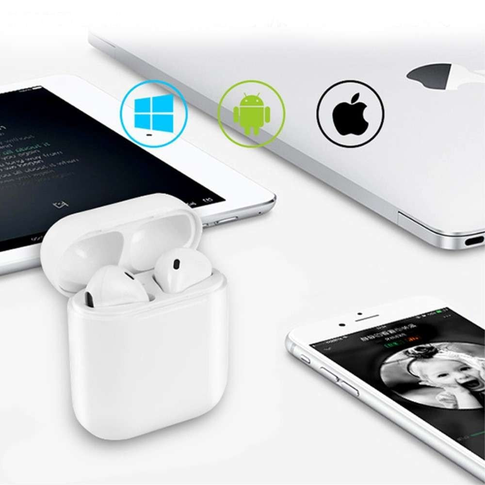 Casti Wireless Bluetooth MKJ-I8X Earbuds, Alb
