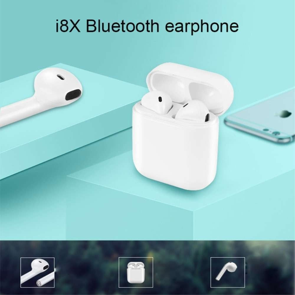Casti Wireless Bluetooth MKJ-I8X Earbuds, Alb