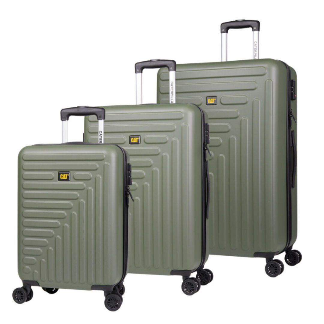 Set 3 trollere CATERPILLAR Rockford, 35L, 59L, 92L, ABS - olive "CAT-84683-551"