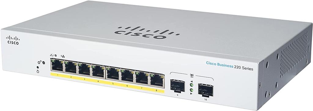 CISCO CBS220 SMART 8-PORT GE POE EXT/PS 2X1G SFP 