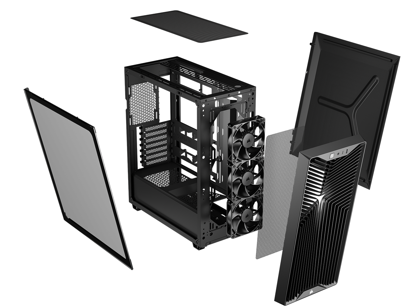 Carcasa Corsair 3200D RS, Mid-Tower, ATX, 3 ventilatoare incluse RS120, Negru "CC-9011334-WW"