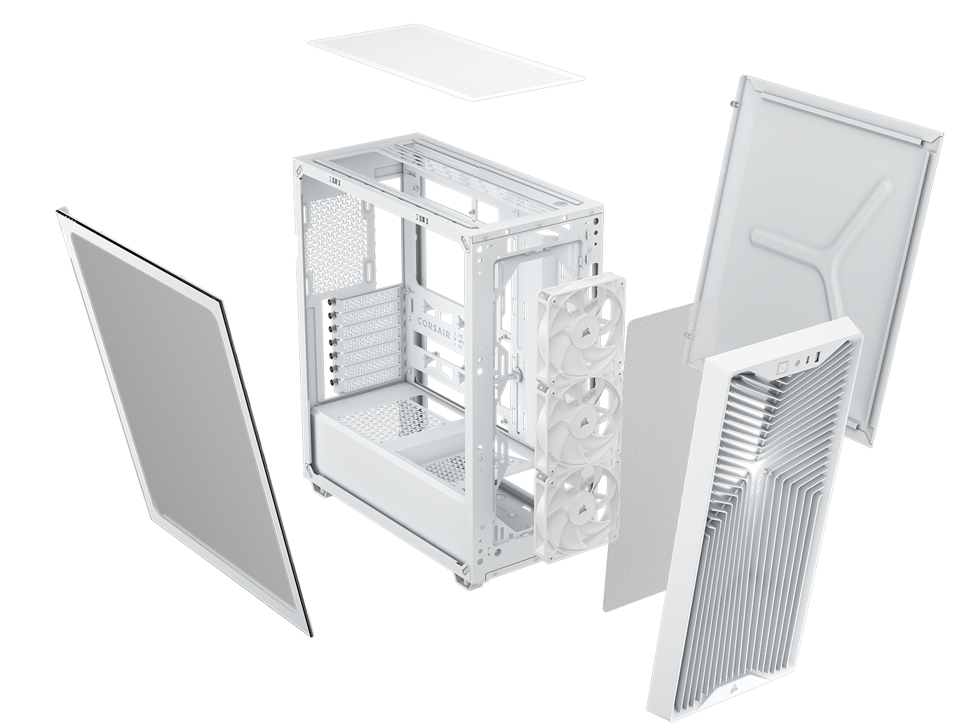 Carcasa Corsair 3200D RS, Mid-Tower, ATX, 3 ventilatoare incluse RS120, Alb "CC-9011335-WW"