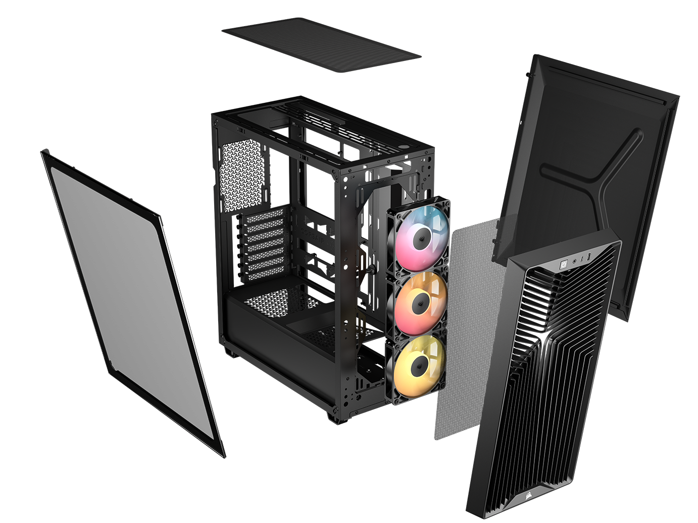 Carcasa Corsair 3200D RS ARGB, Mid-Tower, ATX, 3 ventilatoare incluse RS120 ARGB, Negru "CC-9011344-WW"