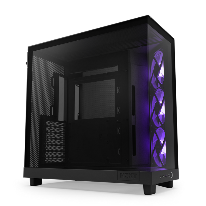 CARCASE NZXT H6 Flow RGB, Compact Dual-chamber, MiddleTower, Negru "CC-H61FB-R1 " – Carcase gaming