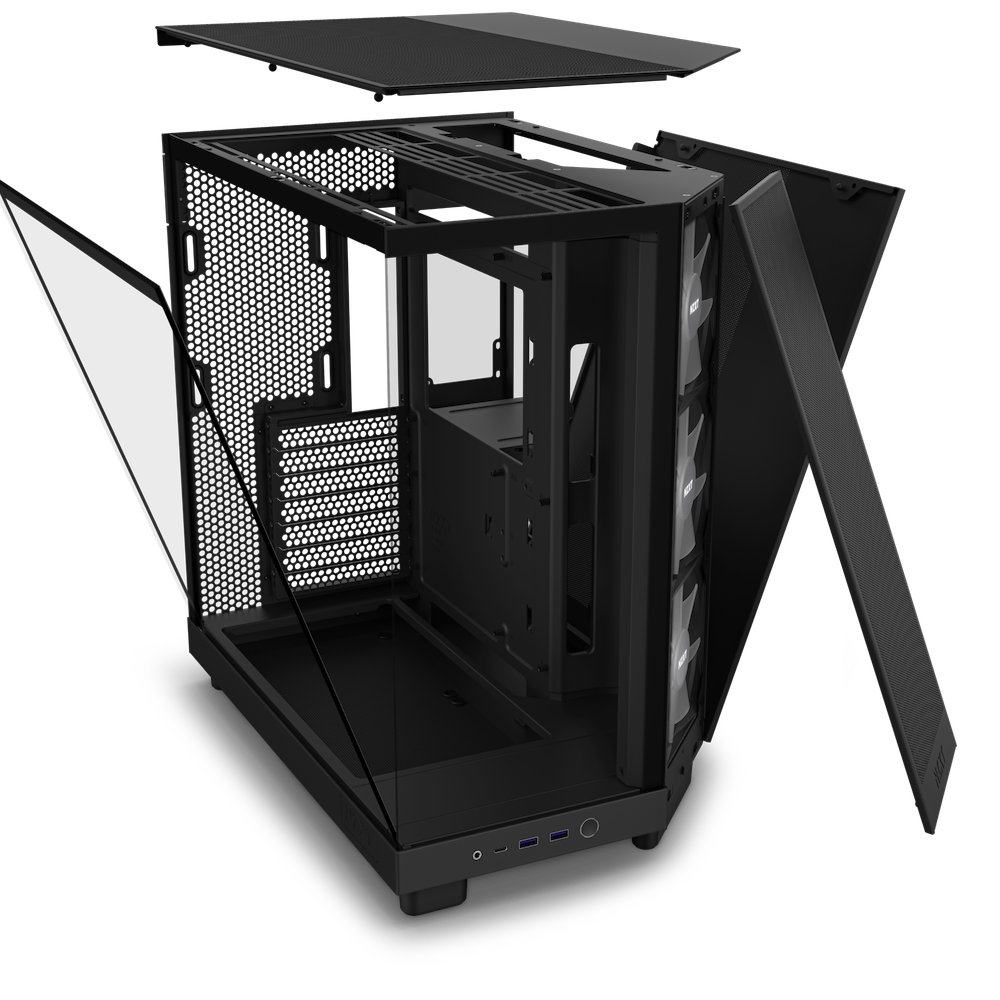 CARCASE NZXT H6 Flow RGB, Compact Dual-chamber, MiddleTower, Negru "CC-H61FB-R1 "