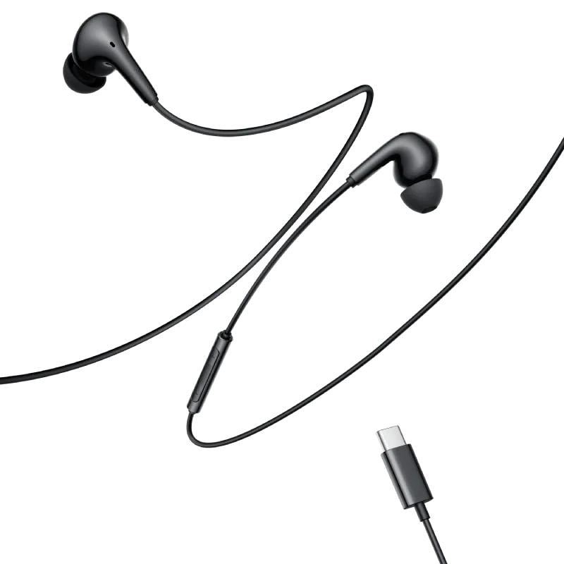 CASTI Edifier, cu fir, intraauriculare - butoni, pt smartphone, microfon pe fir, conectare prin USB-C, buton in-line, negru, "P230-BK", (timbru verde 0.18 lei)