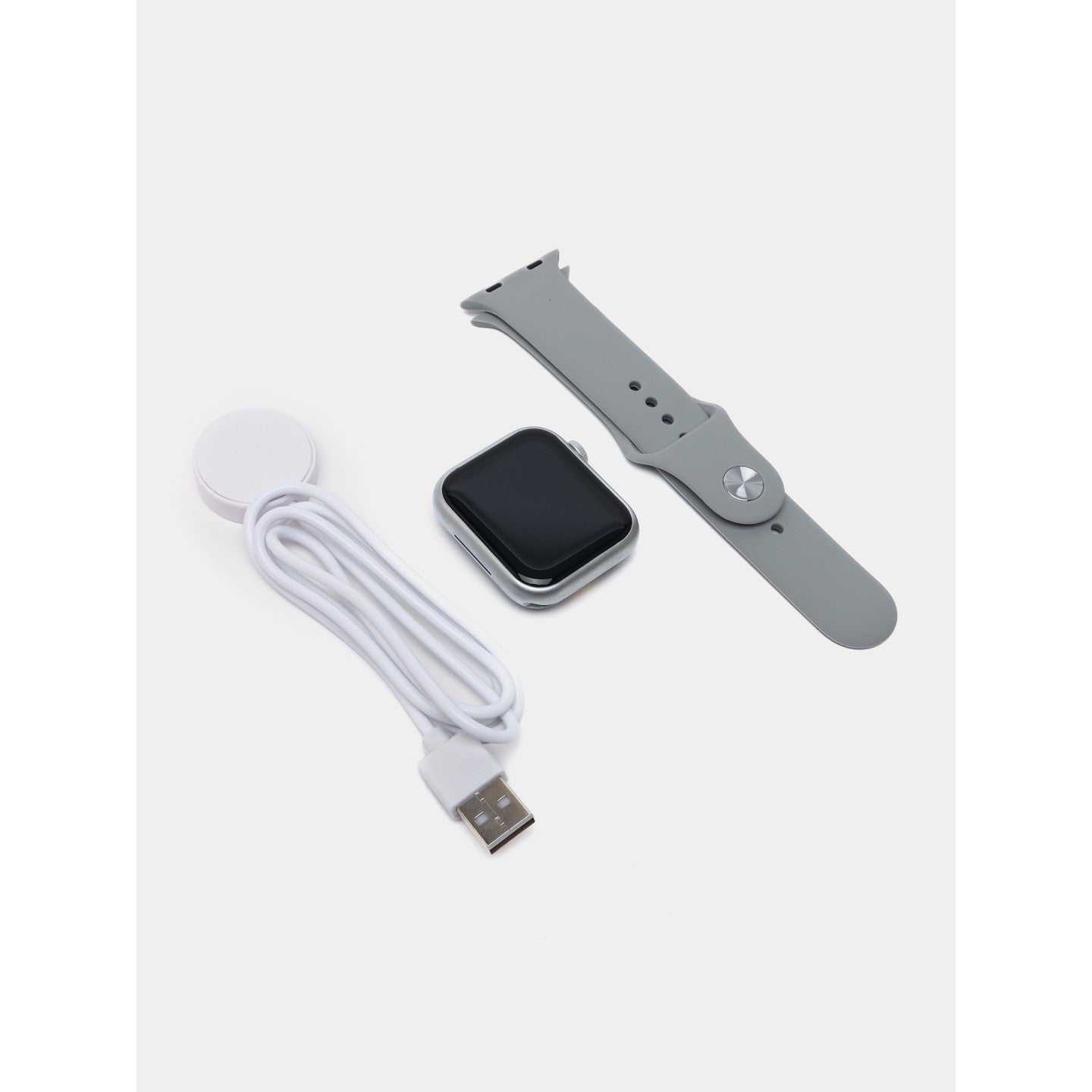 Ceas Smartwatch, Editia 9, Apeluri Bluetooth, Incarcare Wireless, Afisaj 2.01 inch, Rezolutie 240 x 296, NFC, Puls, Gri
