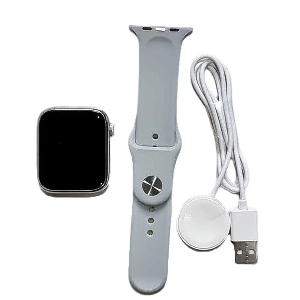Ceas Smartwatch, Editia 9, Apeluri Bluetooth, Incarcare Wireless, Afisaj 2.01 inch, Rezolutie 240 x 296, NFC, Puls, Gri
