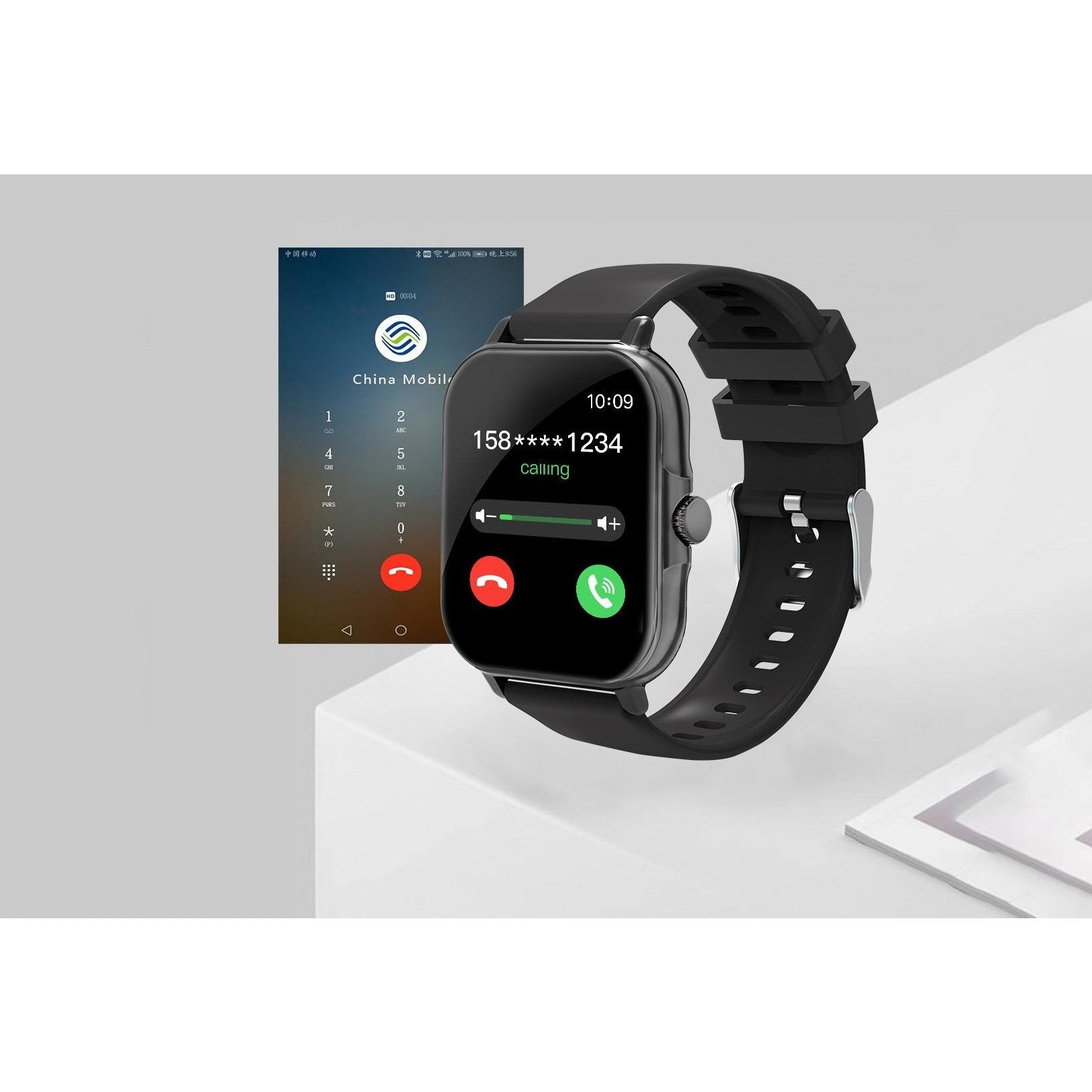 Ceas Smartwatch, Editia H15, Apeluri Bluetooth, Afisaj 1.81 inch, Rezolutie 240 x 284, Puls, Siri, Baterie 180 mAh, Negru