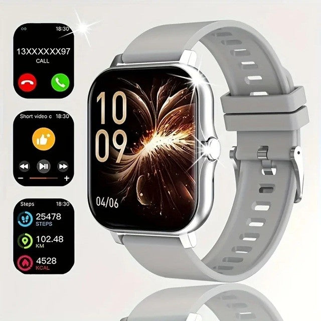 Ceas Smartwatch, Editia H15, Apeluri Bluetooth, Afisaj 1.81 inch, Rezolutie 240 x 284, Puls, Siri, Baterie 180 mAh, Argintiu