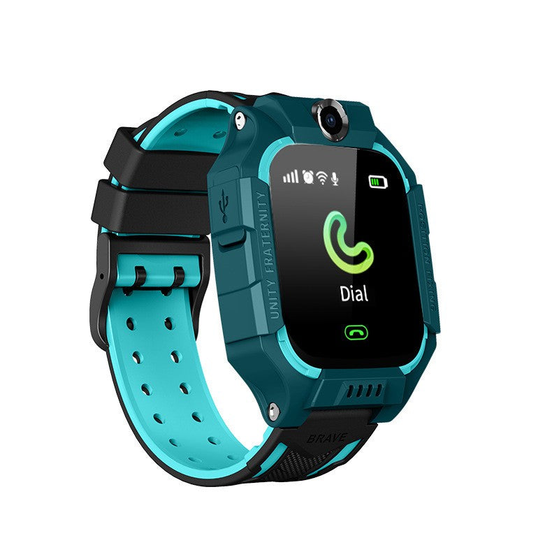 Ceas Smartwatch, Pentru Copii, Model Q19 Z6, Localizare LBS, Istoric Traseu, Monitorizare Spion, Camera Foto, Lanterna, Chat Vocal, Apel SOS, Turcoaz
