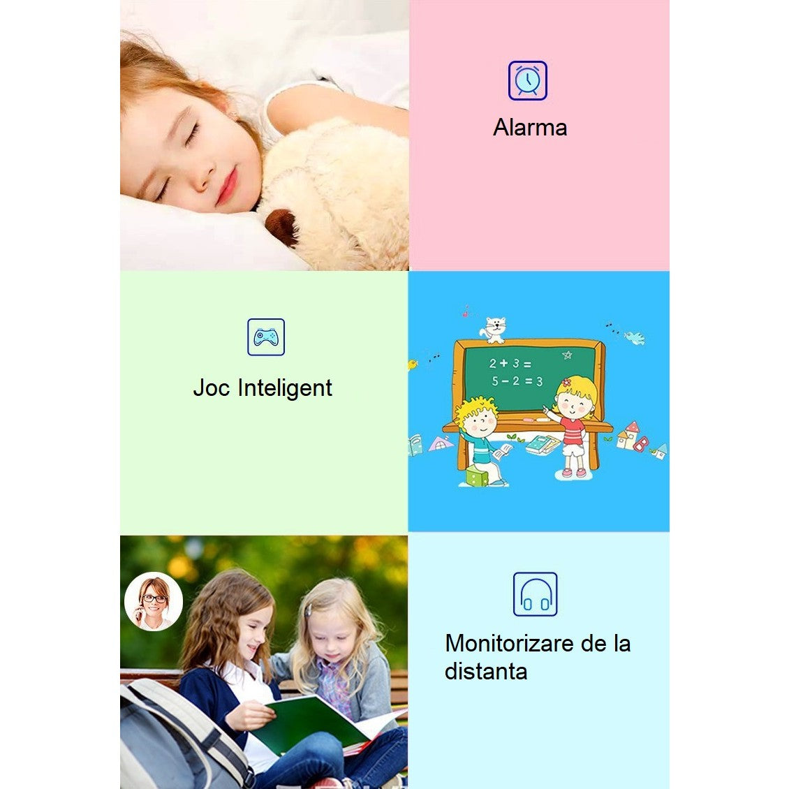Ceas Smartwatch, Pentru Copii, Model Q19 Z6, Localizare LBS, Istoric Traseu, Monitorizare Spion, Camera Foto, Lanterna, Chat Vocal, Apel SOS, Turcoaz