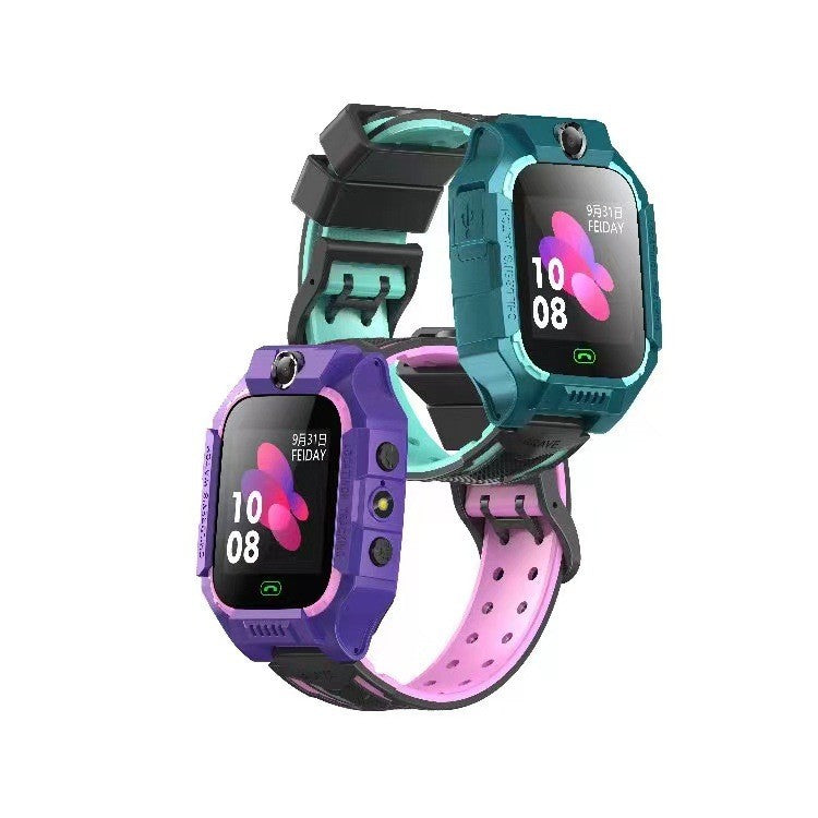 Ceas Smartwatch, Pentru Copii, Model Q19 Z6, Localizare LBS, Istoric Traseu, Monitorizare Spion, Camera Foto, Lanterna, Chat Vocal, Apel SOS, Turcoaz
