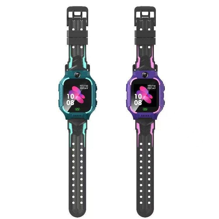 Ceas Smartwatch, Pentru Copii, Model Q19 Z6, Localizare LBS, Istoric Traseu, Monitorizare Spion, Camera Foto, Lanterna, Chat Vocal, Apel SOS, Turcoaz