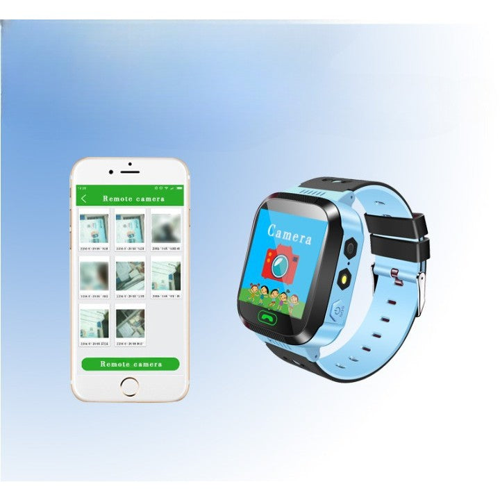 Ceas Smartwatch Pentru Copii Q528 cu Functie Telefon, Localizare GPS, Istoric traseu, Apel de Monitorizare, Camera, Albastru
