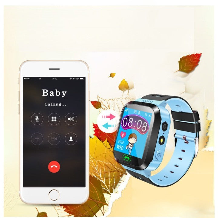 Ceas Smartwatch Pentru Copii Q528 cu Functie Telefon, Localizare GPS, Istoric traseu, Apel de Monitorizare, Camera, Albastru