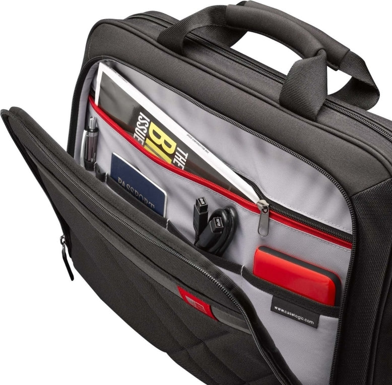 GEANTA CASE LOGIC, pt. notebook de max. 17 inch, 1 compartiment, buzunar frontal | buzunar dorsal, waterproof, poliester, negru, 3201434 "DLC-117 BLACK"