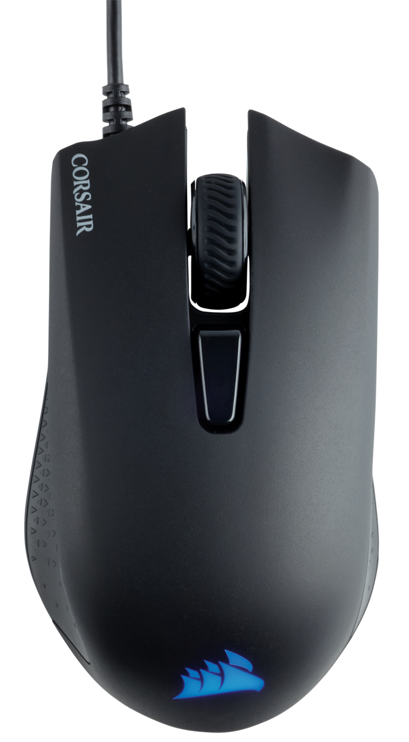 MOUSE CORSAIR, "Harpoon RGB Pro", gaming, cu fir, USB, optic, 12000 dpi, butoane/scroll 6/1, iluminare, butoane programabile, negru, "CH-9301111-EU"