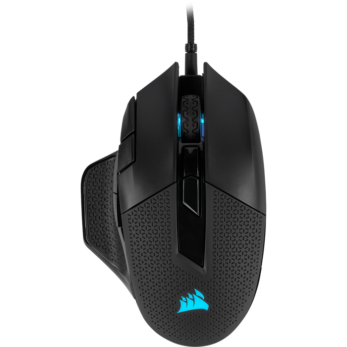 Mouse Corsair, "NIGHTSWORD RGB", gaming, cu fir, USB, optic, 18000 dpi, butoane/scroll 8/1, iluminare, butoane programabile
